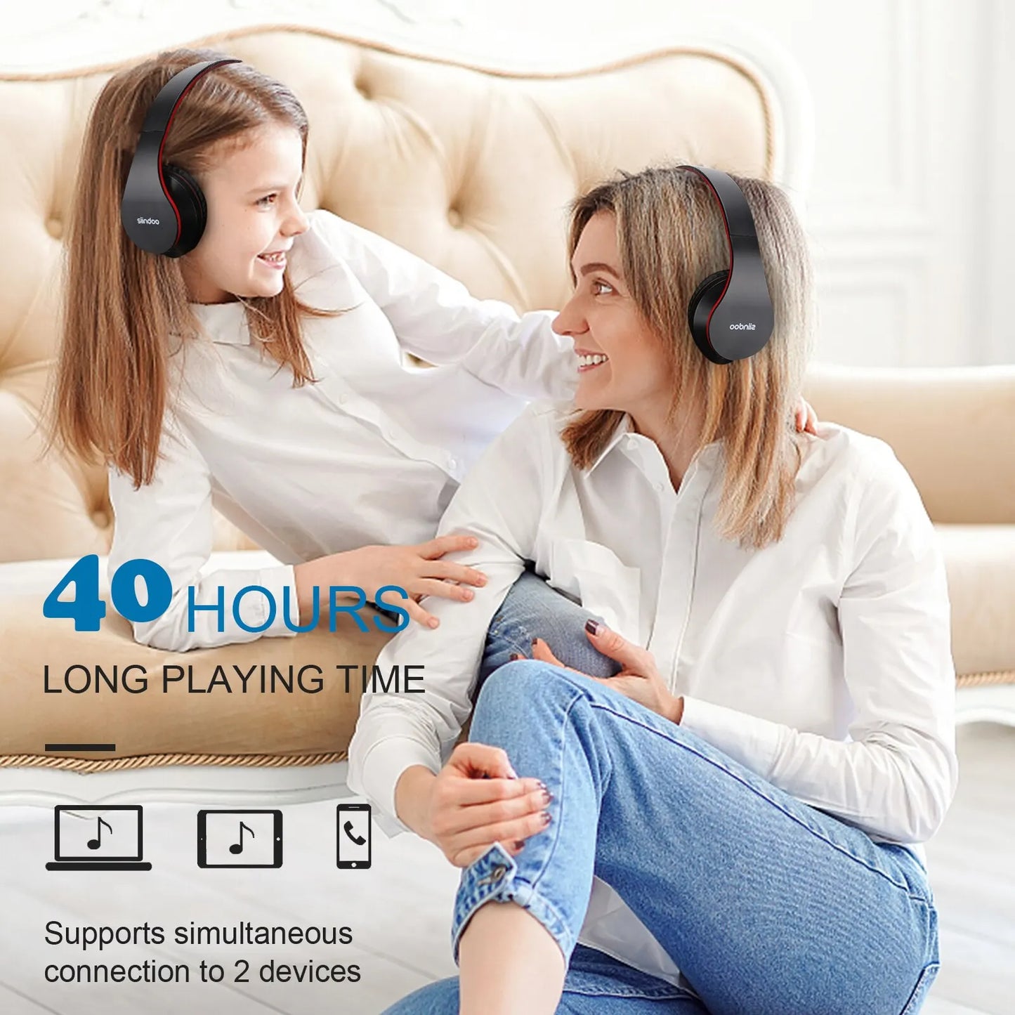 Headphones – Wireless, Foldable, FM & SD Support