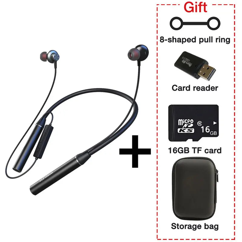 Neckband Headphones – Bluetooth 5.3, Mic, TF Card, Waterproof