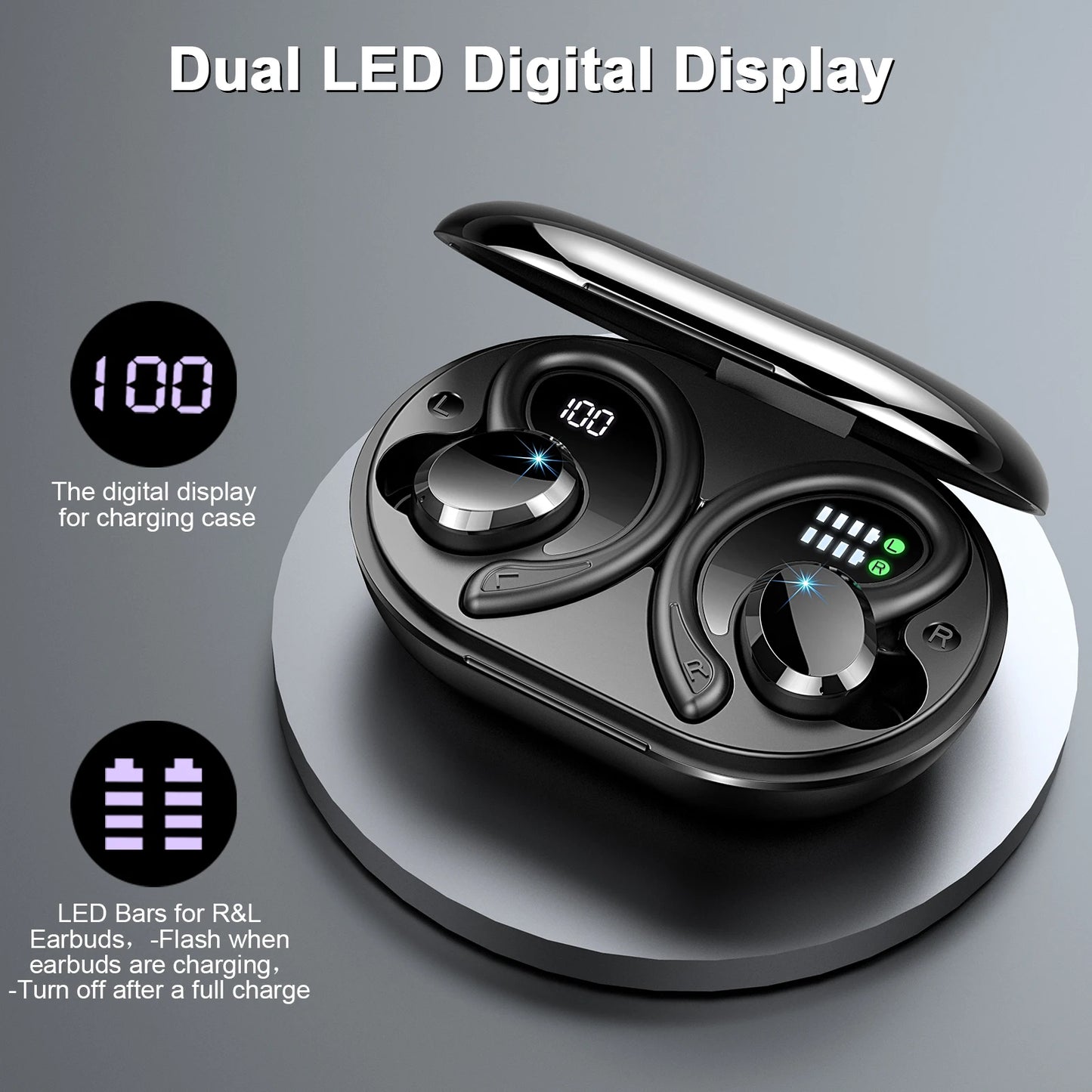 Bluetooth 5.3 Wireless Earbuds – 48H Playtime & Noise Cancelling Mic for Sports