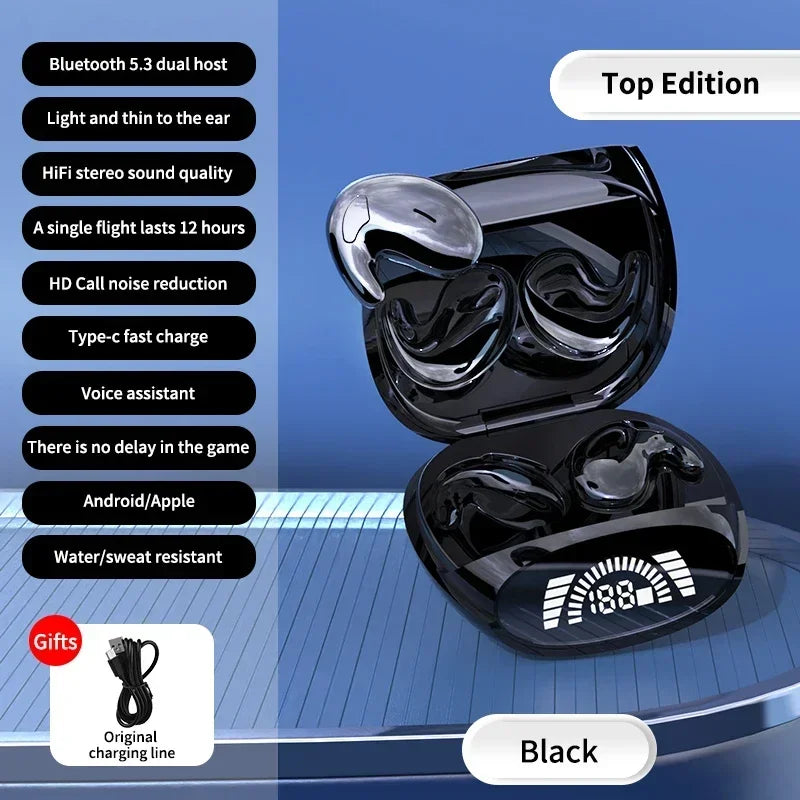 Ultra-Thin Bluetooth 5.3, Noise Cancelling, Digital Display
