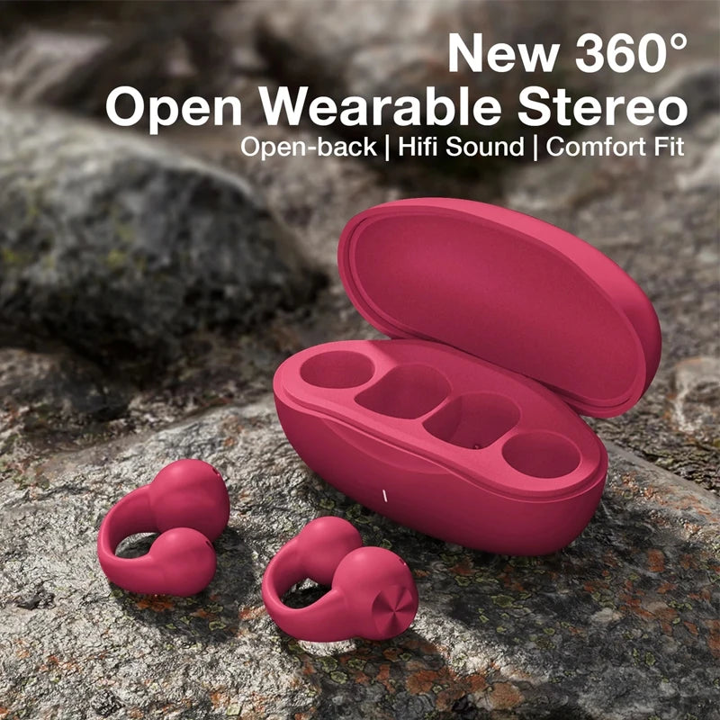 Earring-Style Bluetooth 5.3 Earbuds – Open-Ear, Air Conduction Sport Headphones