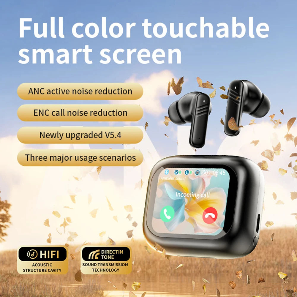 Bluetooth 5.4 ANC Earbuds – Full Touch, HiFi Stereo & ENC Mic