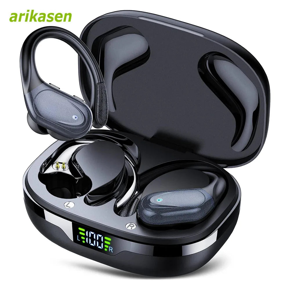 Sport Bluetooth 5.3 Wireless Earbuds – 75H Playtime, HiFi, LED & IPX6