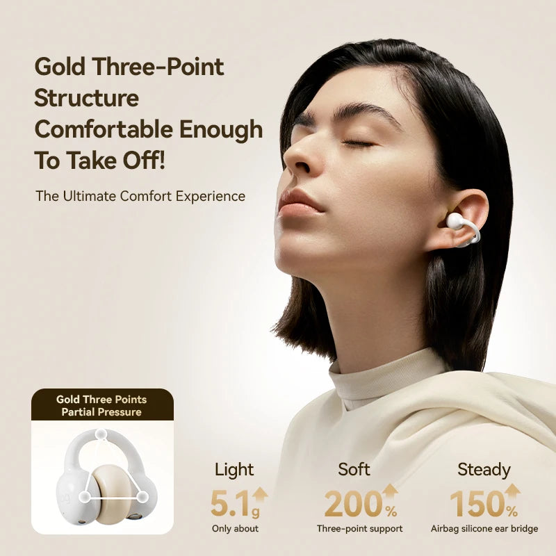 Open-Ear Bluetooth 5.4 Earphones with Mic & IPX4
