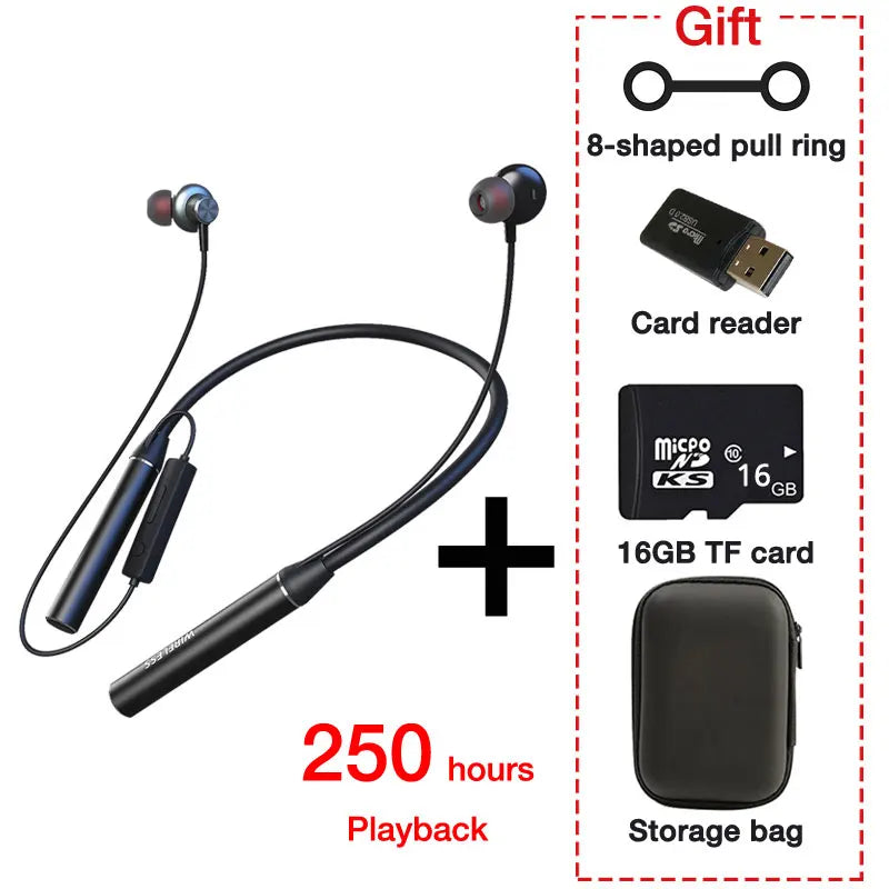 Neckband Headphones – Bluetooth 5.3, Mic, TF Card, Waterproof