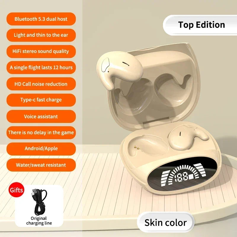 Ultra-Thin Bluetooth 5.3, Noise Cancelling, Digital Display