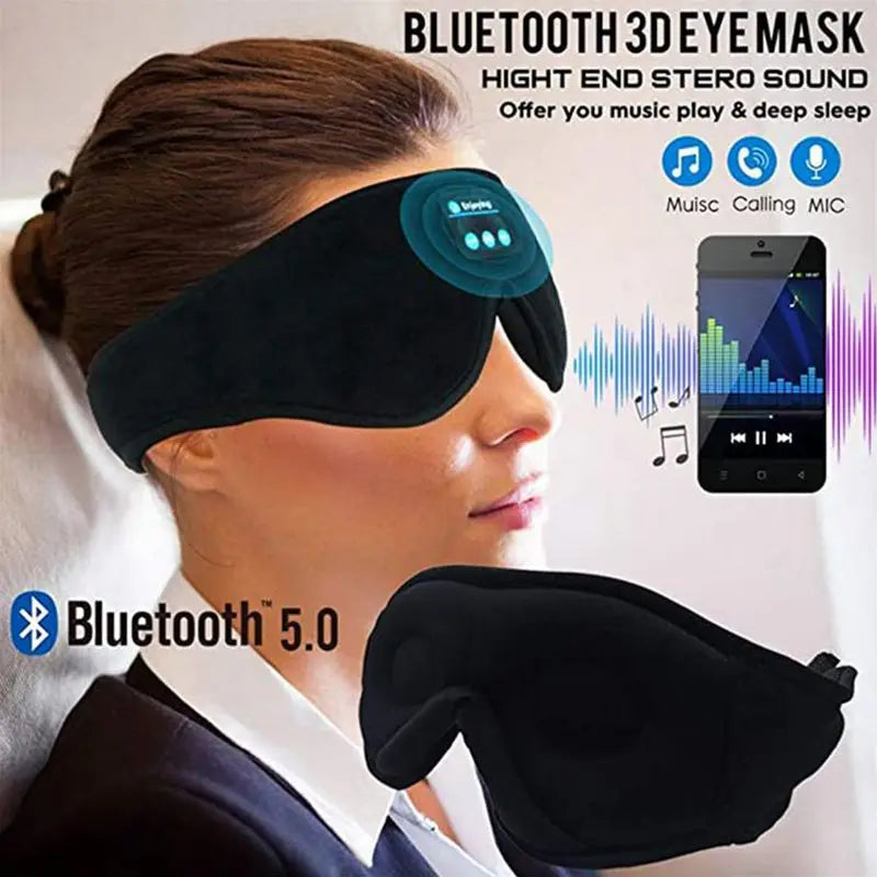 Bluetooth Sleep Headphones – 3D Eye Mask, Soft & Wireless
