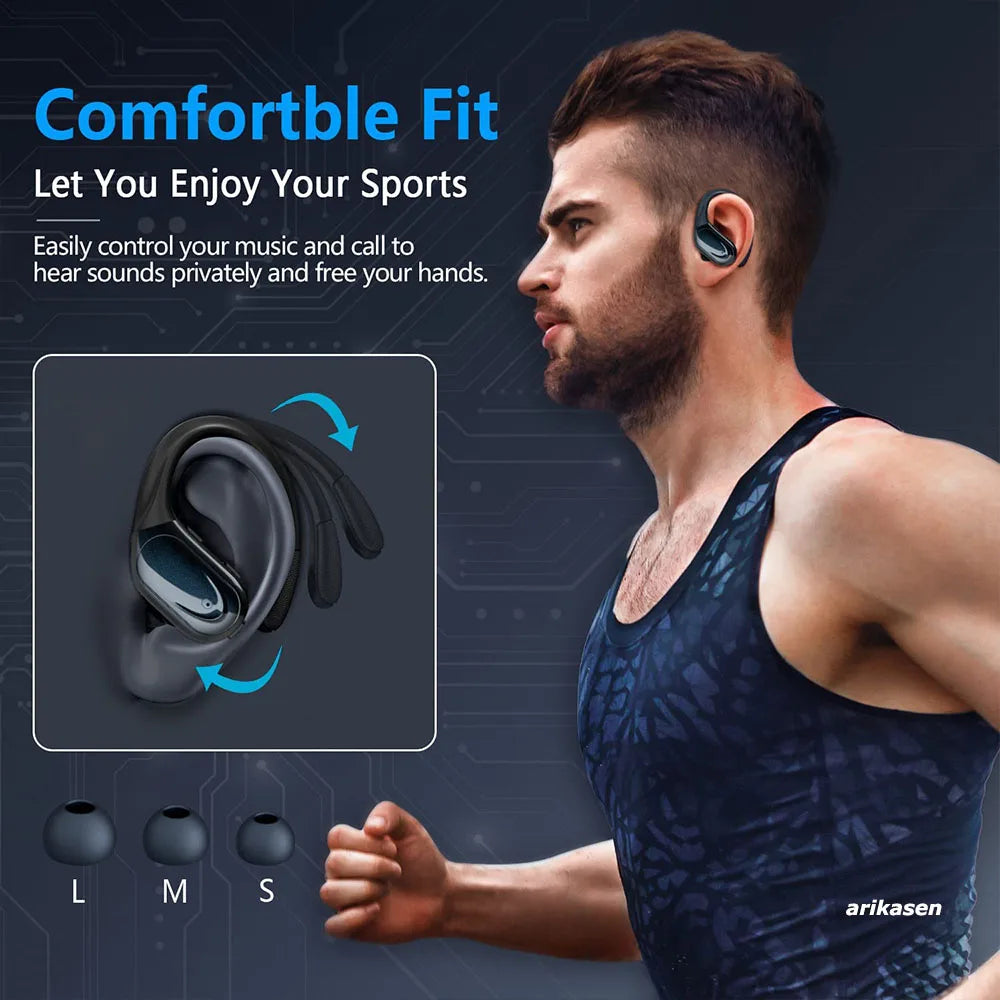 Sport Bluetooth 5.3 Wireless Earbuds – 75H Playtime, HiFi, LED & IPX6