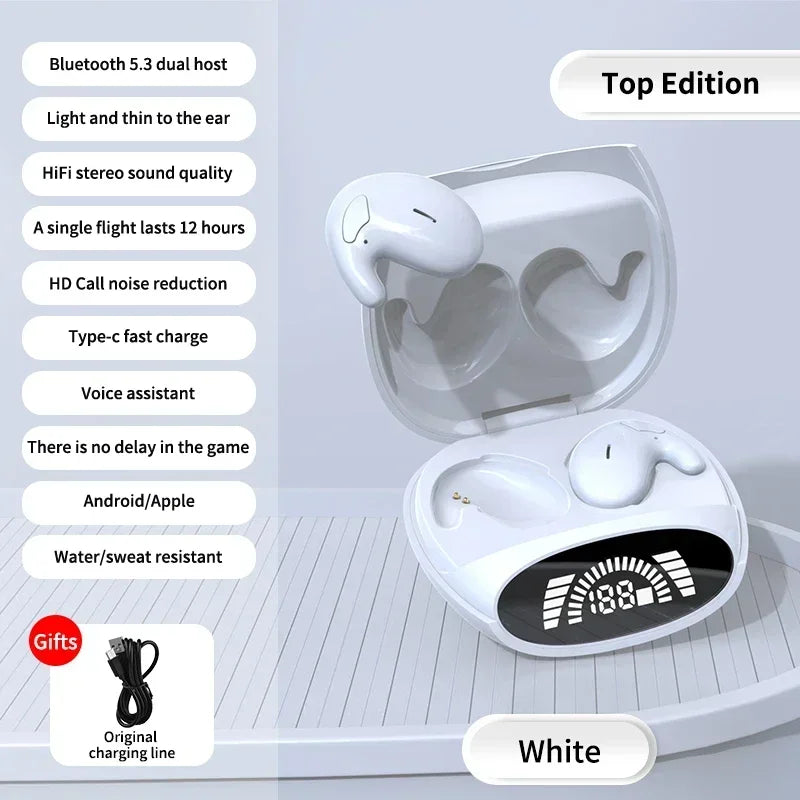 Ultra-Thin Bluetooth 5.3, Noise Cancelling, Digital Display