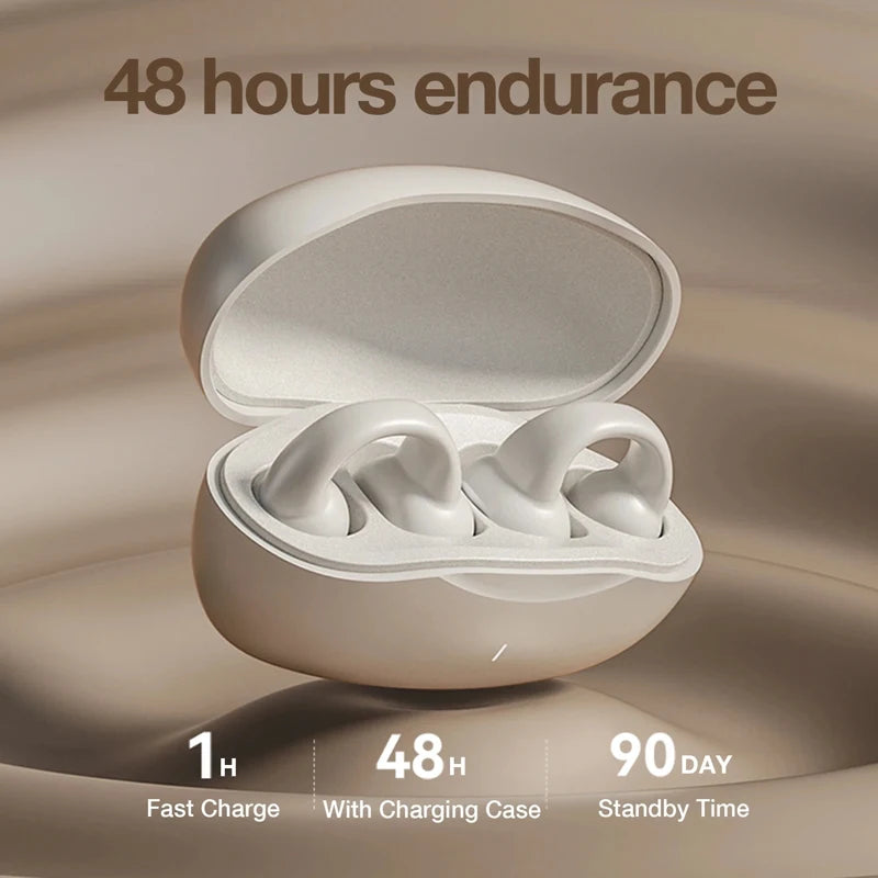 Earring-Style Bluetooth 5.3 Earbuds – Open-Ear, Air Conduction Sport Headphones