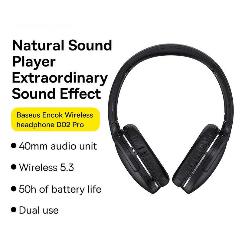 Wireless Bluetooth 5.3 Foldable Over-Ear Headphones