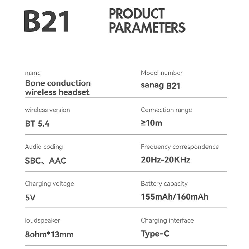 Sanag B21S Bone Conduction Sports Earphones