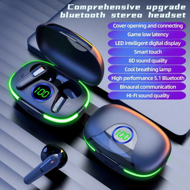 PRO 80 TWS Earphones – Wireless, Touch Control, Digital Display
