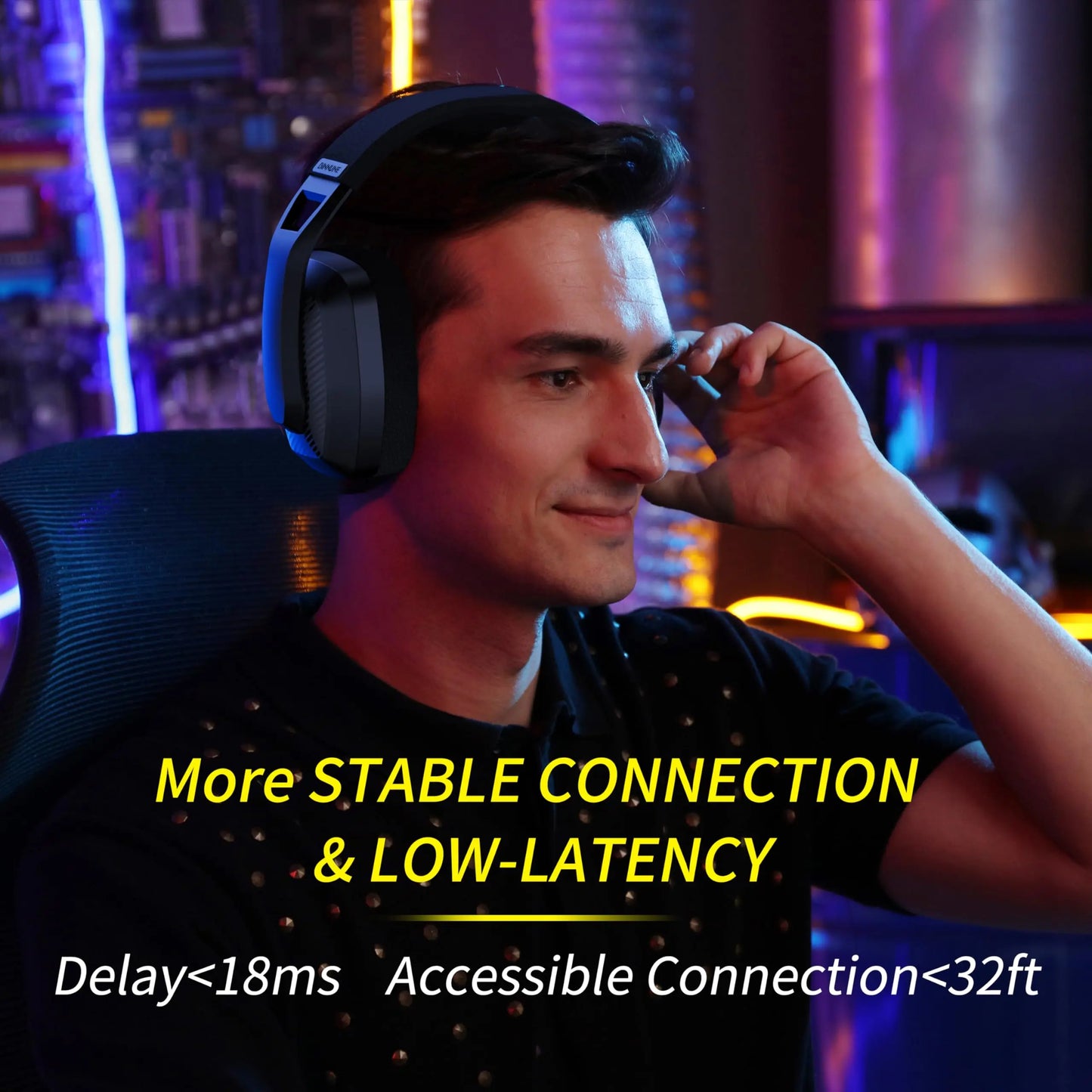 Wireless Gaming Headset – 2.4GHz & Bluetooth with Mic for PS5/PS4/PC/Mac