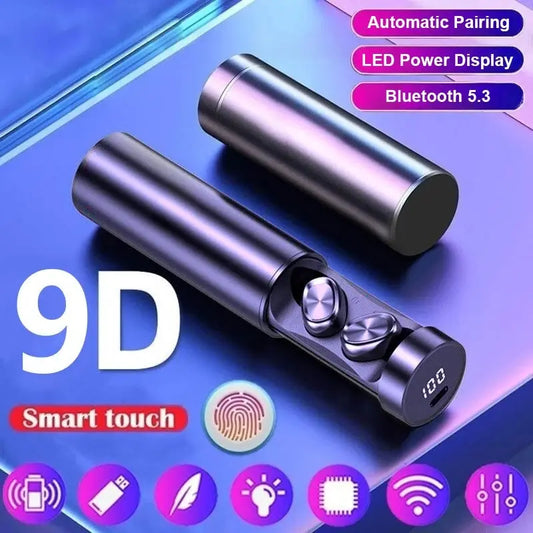 TWS Wireless Earbuds – LED Display, Stereo Bass & Built-In Mic