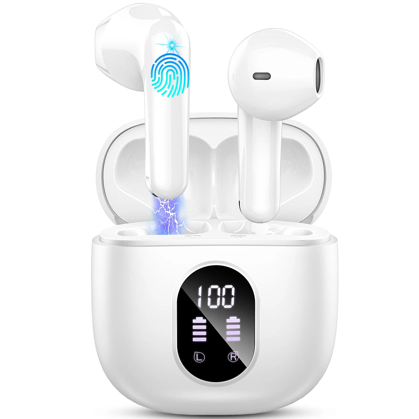 Wireless Earbuds – Bluetooth 5.3, ENC Mic, 50H Playtime, LED Display