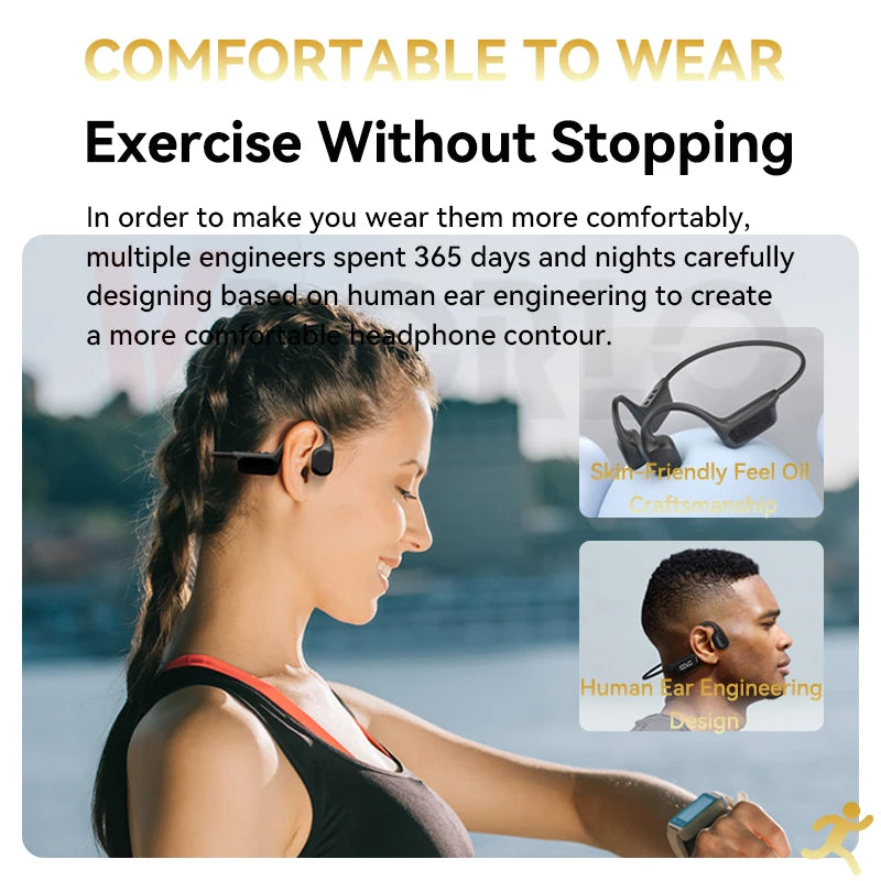 Bone Conduction Headphones – Bluetooth 5.4, 32GB, IPX8 Waterproof