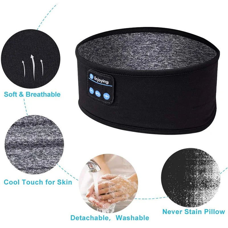 Bluetooth Sleeping Headphones – Soft Sports Headband, Comfortable Music Earphones